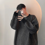 Advbridge Autumn Men's Luxury Striped Knit Pullover Sweater Long Sleeve Casual Streetwear Loose Stylish Leisure Korean Popular Knitwear