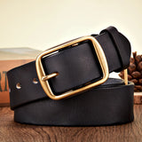 Advbridge 3.8CM Real Genuine Thick Leather Belt Cowhide Copper Pin Buckle Casual Jeans Belt Men High Quality Retro Cowboy Belt Male Strap