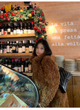 Advbridge Winter Long Loose Casual Soft Thick Warm Fluffy Black Faux Fur Coat Women Stand Collar Hairy Furry Fuzzy Overcoat