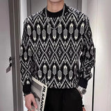 Advbridge Fashion Graphic Jacquard Knitted Pullover Men Clothing Casual Long Sleeve Slim Sweater Knitting For Man O-Neck Jumper New