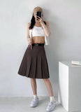 Advbridge -  Women Multi-way Pleated Tailored Midi Skirt