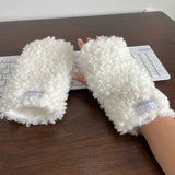 Advbridge Kawaii Lace Winter Hat Faux Fur Plush Reindeer Furry Boots Socks Cover Gothic Cap Leg Warmers Performance Costume Bomber Hats