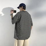 ADVBRIDGE  -  M-XXXXXL Plus Size Men Breathable Striped Plus-Size T-Shirts 2025's Viral Comfort Staple for Inclusive Summer Fashion Clothing