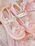 Advbridge Japanese Bow Design Mary Jane Shoes Women Summer 2024 Sweet Small Leather Shoes Female Cute Round Head Lolita Thick Sole Shoes