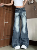 Advbridge American Vintage New Washed Baggy Jeans Female Y2K Original Design High Waist Loose Old Wild Personality Wide Leg Mop Pants Tide