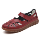 ADVBRIDGE  -  Summer Women Breathable Leather Sandals Ladies Comfortable Flats Walking Slippers Covered Toe Beach Shoes Female Casual Shoes
