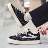 ADVBRIDGE  -  Men's Summer 2025 Canvas Low-Top Thick-Heeled Casual Shoes Breathable Rubber Sole round Toe Cotton Lined Versatile Teen Shoes