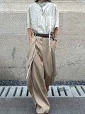 Advbridge 3 Colors Pants Men Baggy Design Spring Autumn Japanese Style Gentle Button Mopping Retro Aesthetic Solid Pantalones Handsome New