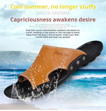 ADVBRIDGE  -  New Men's Slippers Summer Outside Leather Sandals Big Size Beach Slippers Anti-slip Mens Shoes