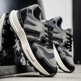 ADVBRIDGE  -  Chunky Sneakers Mens Designer Retro Running Shoes Fashion Casual Microfiber Leather Fabric Upper Height Increased Platform Shoes