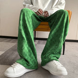 Advbridge Mens Short Length Plaid Straight Men Casual Pants Fashion Hip Hop Daily Versatile Trousers For Harajuku Korean Clothing Pants