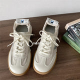 Advbridge Beige Canvas Sneakers Woman Flats Shoes Spring Autumn Platform Sneakers Women Vulcanized Shoes Lace Up Sports Casual Sneakers