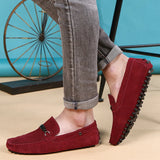 ADVBRIDGE  -  Fashion Loafers Men Suede Soft Driving Moccasins Man Slip on Flats Lightweight Lazy Shoes For Man Genuine Leather Men's Shoes