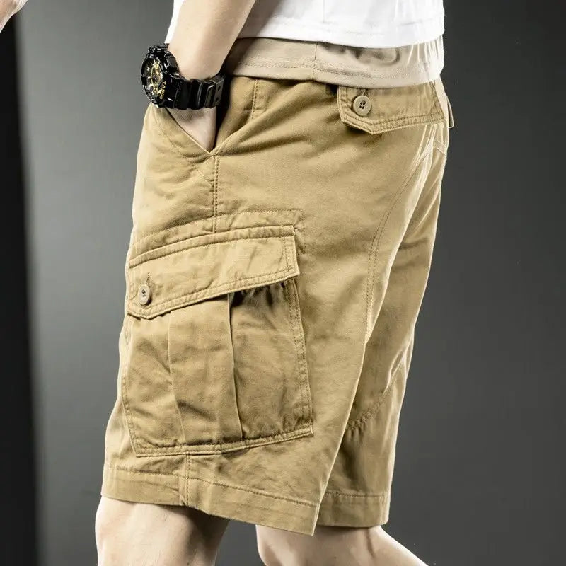 Advbridge Solid Color Male Summer Mens Cargo Shorts Brand Army Military Tactical Shorts Men Cotton Loose Work Casual Shorts T121