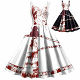 Advbridge Halloween Horrible Blood Rose Princess Cosplay Costumes Girls Women Dress Printing Stocking Masquerade Carnival Party Outfits
