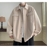 Advbridge Spring Fashion Men's Woolen Coats Black Turn Down Collars Pocket Jacket Tops Single Breasted Jackets Men