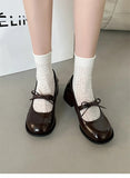 Advbridge Elegant Mary Jane Pumps Woman High Heels Shoes Leather Casual Shoes Women Square Heeled Shoes Ladies Sweet Style Lolita Shoes