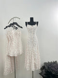 Advbridge Summer French Vintage Mini Spaghetti Strap Dress Women 2000s Mori Girl Maxi Floral Frocks Party One-Piece Evening Prom Gown New