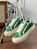ADVBRIDGE  -  Spring New Men's Fashion All Small Design Green Canvas Shoes boy flats Shoes Low Top Board Shoes Student Shoes