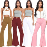 Advbridge White Flare Jeans for Women 2024 Spring Summer Slim High Waist Stretch Skinny Boot-cut Denim Pants Woman Pink Bell Bottom Jeans