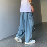 Advbridge Autumn Winter Men Cowboy Denim Trousers Male Streetwear Hip Hop Loose Jeans Fashion Casual Retro Cargo Pants Baggy Wide Leg Jean