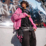 Advbridge Street Style Hoodie Y2k New Gothic Hip Hop Letter Graphic Print Oversized Pullover Sweatshirt Men Women Harajuku Zipper Hoodies