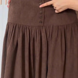 ADVBRIDGE  -  High End Autumn French High Street Temperament A-line Skirts Y2k Aesthetic Buttons Design Jupe Harajuku Vintage Pleated Skirts