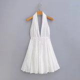 ADVBRIDGE  -  Women's Cutout Open Back White Dress Dresses Party Dress White Dress Formal Dresses Elegant and Pretty Women's