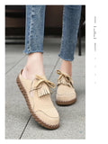 ADVBRIDGE  -  Pink Suede Woman Mules Shoes Big Size 43 Tassel Fashion Women's Shoes Quality Handmade Ladies Flats Summer Half Shoes For Women