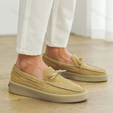 ADVBRIDGE  -  Autumn New Style Suede Casual Shallow Mouth Single Shoes for Men Fashion Trendy Slip on Comfortable Lace Up Chunky Sneakers