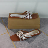 ADVBRIDGE  -  Women's Flat Slippers Fashion Breathable Hollow Cross Design Outdoor Slides Casual Sandals for Women Large Size 40 41