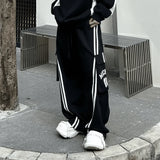 Advbridge American striped color baggy cargo pants men and women autumn streetwear high waisted straight leg wide leg pants men clothing