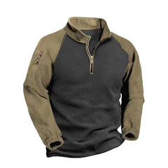 Advbridge Warm Winter Zip Double Fleece Hoodie Pullovers Casual Fall Long Sleeve Stand Collar Shirts Men Stitch Military Sweatshirts