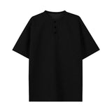 ADVBRIDGE  -  Men's V-Neck Waffle Texture Loose-Fit Short Sleeve T-Shirt - Breathable Casual Top, Soft Comfortable Fabric, Relaxed Fit Summer