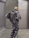 Advbridge Silhouette Three-dimensional Back Armor Splicing Short Denim Jacket Men