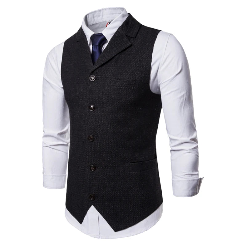ADVBRIDGE Autumn/Winter New Fashion Men's Single Breasted Vest, European Size Men's Casual Suit Vest