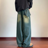 Advbridge Straight Jeans Men's Women's Chic Pocket Retro Fashion Pants High Street Loose Casual Wide Leg Denim Pants 2025 New trend-design