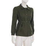 ADVBRIDGE  -  Euramerican Peter Pan Collar Vintage Sweet Cool Coats Y2k Simple Single Breasted Slim Waist Lace Up Clothes Harajuku Streetwear