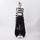 Advbridge Y2K Streetwear Cargo Pants Women Casual Loose Casual Oversize Female Wide Leg Trousers Retro Hip Hop Street Fashion Slacks