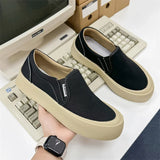 ADVBRIDGE  -  Men's white canvas shoes high-quality loafers fashionable thick soles versatile casual sports board shoes white shoes lazy shoes