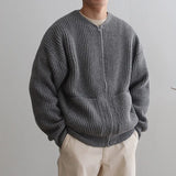 Advbridge Autumn Clothing Men's Luxury Zipper Knitted Cardigan Casual Streetwear Solid Color Long Sleeve Knitwear Retro Pocket Jacket