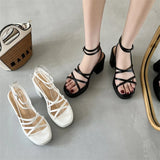 Advbridge INS Designer Sandals Women Square Head Fashion Ladies Sandals High Heeled Shoes Female Summer Square Heels Shoes Woman New