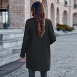 Advbridge Fashion Women Long Sleeve Trend Outwear Office Lady Solid Stand Collar Slim Blazer Cardigan Commute Pocket Texture Autumn Coats
