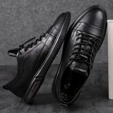 ADVBRIDGE  -  Genuine Leather Mens Casual Shoes Luxury Brand Black Outdoor Formal Shoes Men Man Fashion Simple Male Footwear Men Sneakers