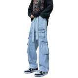 Advbridge hiphop street pants high street fashion ins dark multi-pocket workwear jeans men's loose straight
