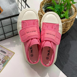 ADVBRIDGE  -  Women Pink Canvas Shoes Hook Female Students Solid Black Sneaker Thick Sole Low Top Beige Casual Shoes Tennis Sport Shoes