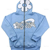 Advbridge High Quality 3D Foam Print Burger Star Zip Hoodie New Sweatshirt Harajuku Couple Jackets Streetwear Y2k Hoodies Goth Women Cloth