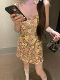 Advbridge Summer New Collection Sleeveless Sequins Floral Bandage Shoulder Strap Short Mini Dress Women