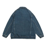 ADVBRIDGE  -  Autumn Men's Denim Jacket Vintage Large Pocket Elastic Cuffs Baggy Coat Oversized Japanese Casual Streetwear 4XL 5XL