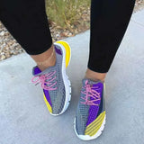 ADVBRIDGE  -  New Style Autumn2020 Low Top Color Block Round Head Flat Bottom Knitted Sports Shoes Women's EVA Material Summer Sea